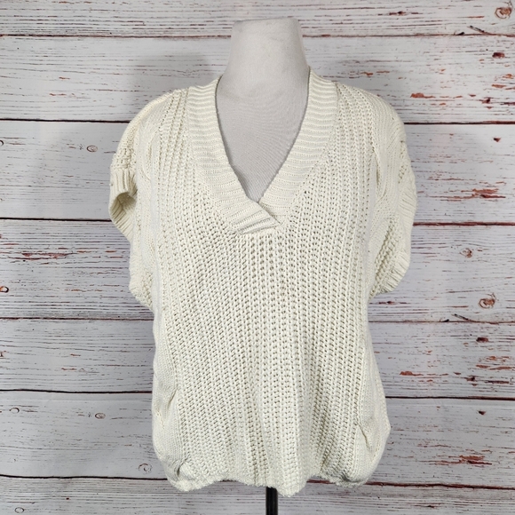 ADYSON PARKER Off White Cable Knit Sweater Vest Size Large - Picture 4 of 8